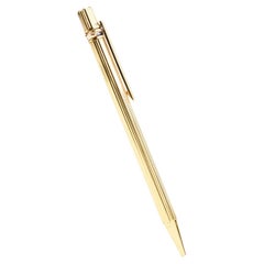 187994 Cartier "Must De "Roller Ball Point in Gold Plate, Made in France