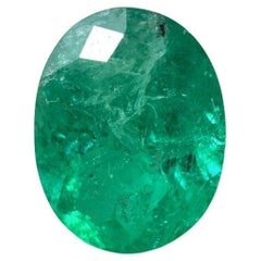 1.87ct 9x7 Medium Green Natural Colombian Emerald - Oval Cut May Birthstone
