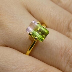 1.87ct Emerald Cut Green & Pink Bi-Colour Tourmaline