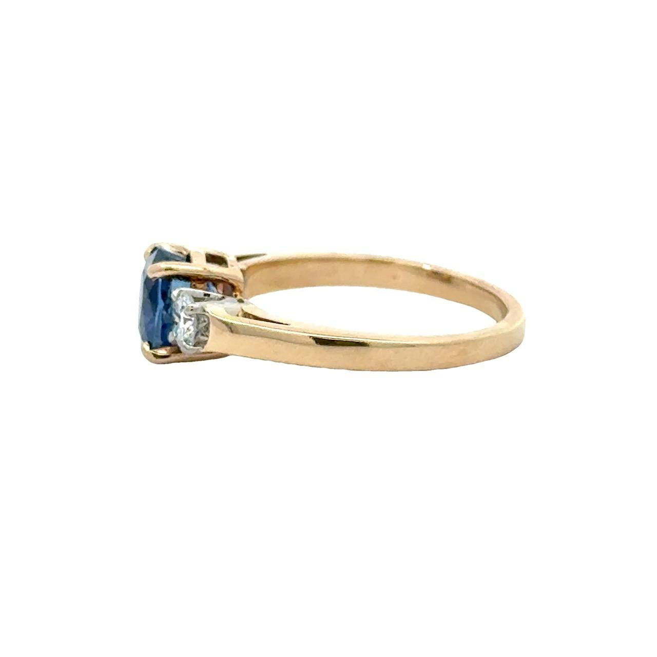 1.87CT Natural Untreated Burma Sapphire & Diamond Vintage Ring GIA For Sale 5