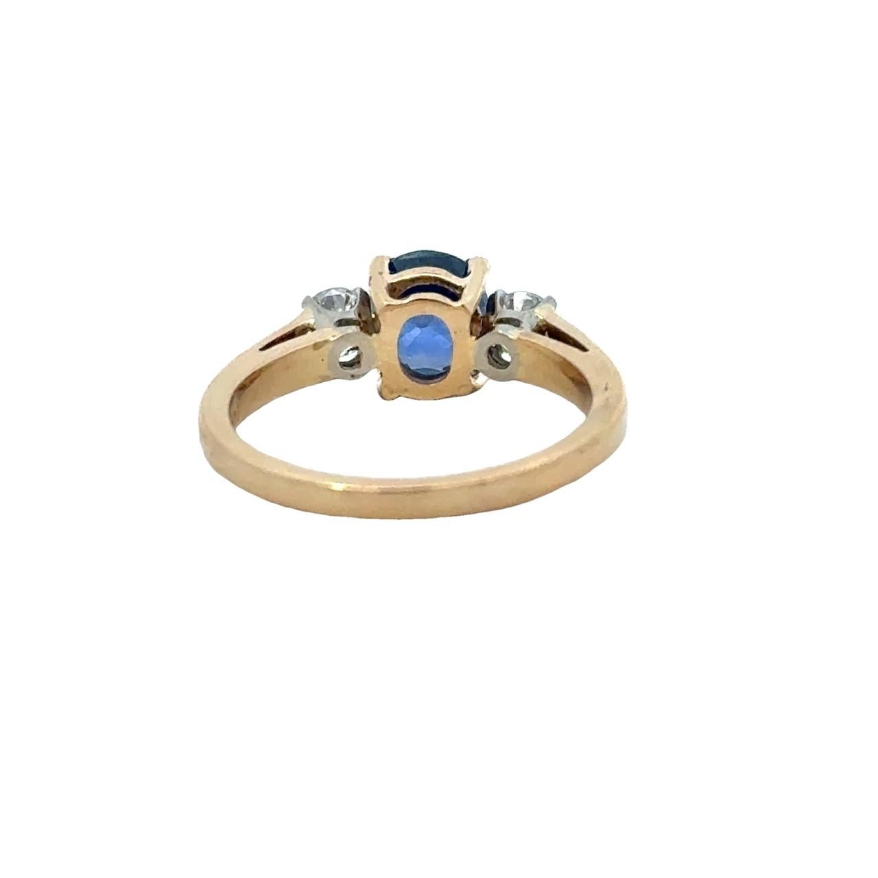 1.87CT Natural Untreated Burma Sapphire & Diamond Vintage Ring GIA For Sale 6