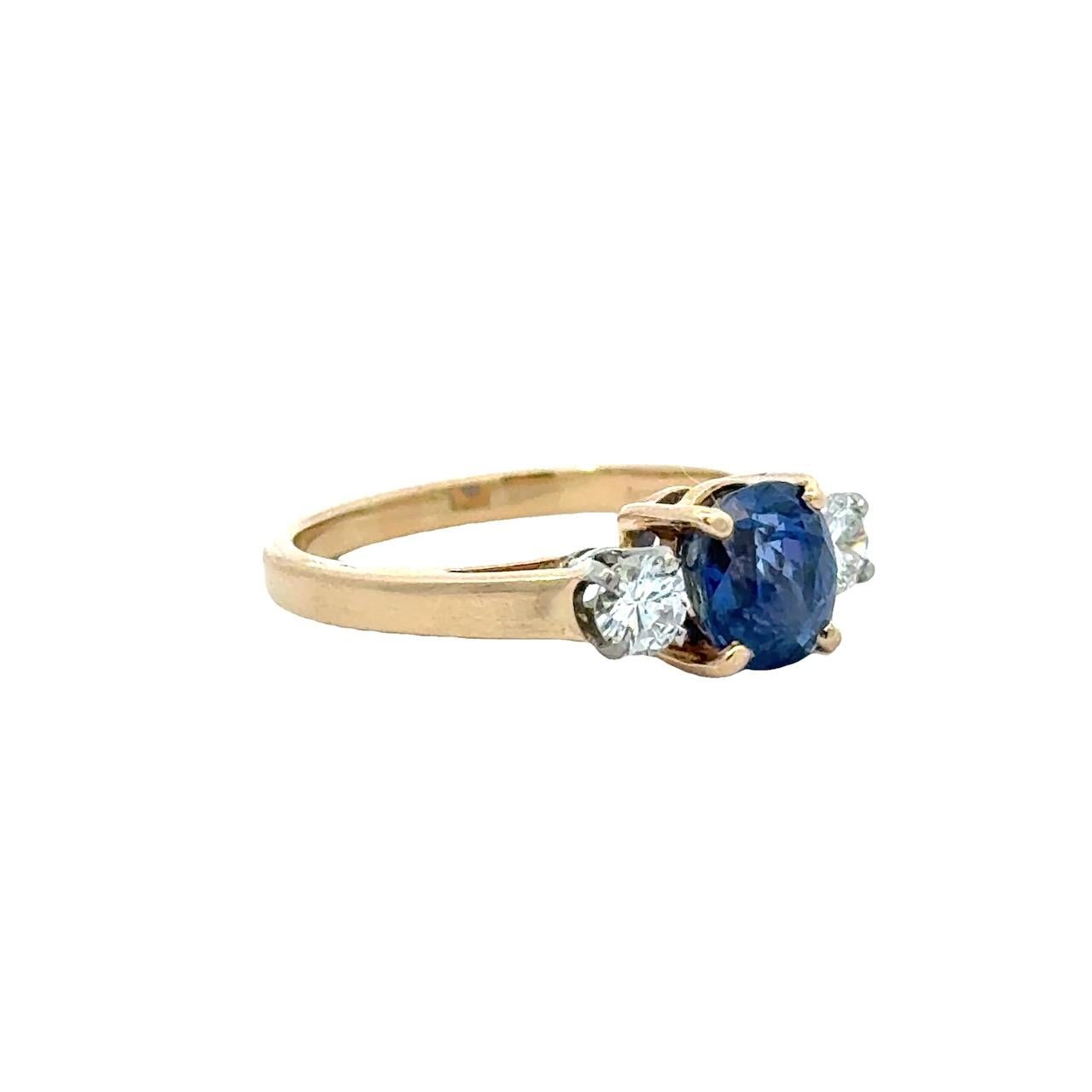 1.87CT Natural Untreated Burma Sapphire & Diamond Vintage Ring GIA For Sale 2