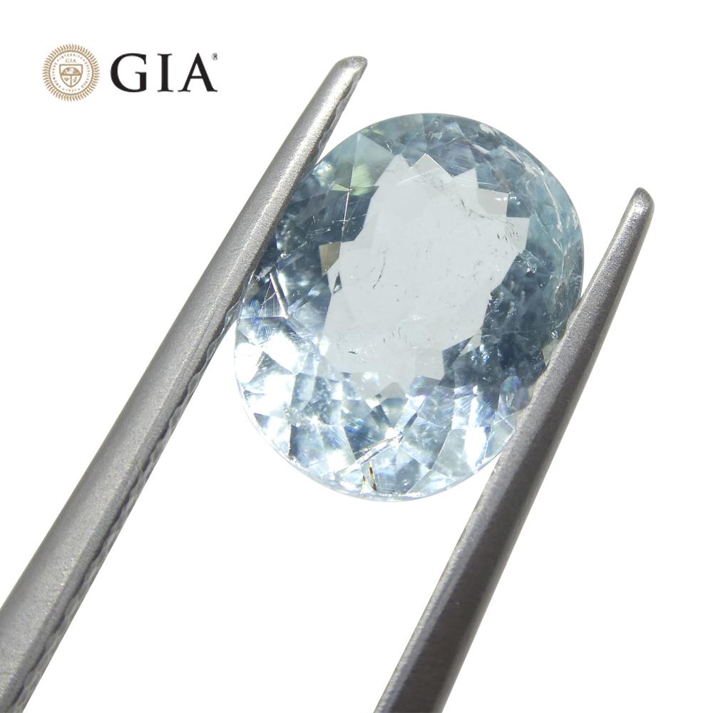1.87ct Oval Greenish Blue Paraiba Tourmaline GIA Certified Mozambique For Sale 2