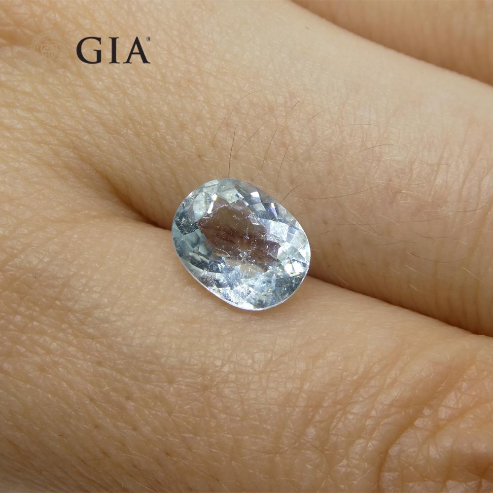 Oval Cut 1.87ct Oval Greenish Blue Paraiba Tourmaline GIA Certified Mozambique For Sale
