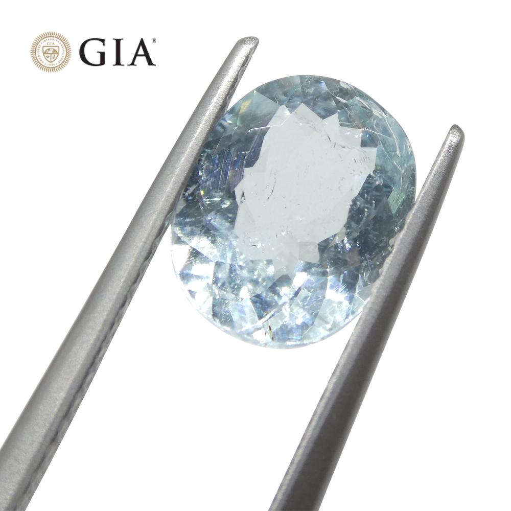 1.87 Carat Oval Greenish Blue Paraiba Tourmaline GIA Certified Mozambique In New Condition In Toronto, Ontario