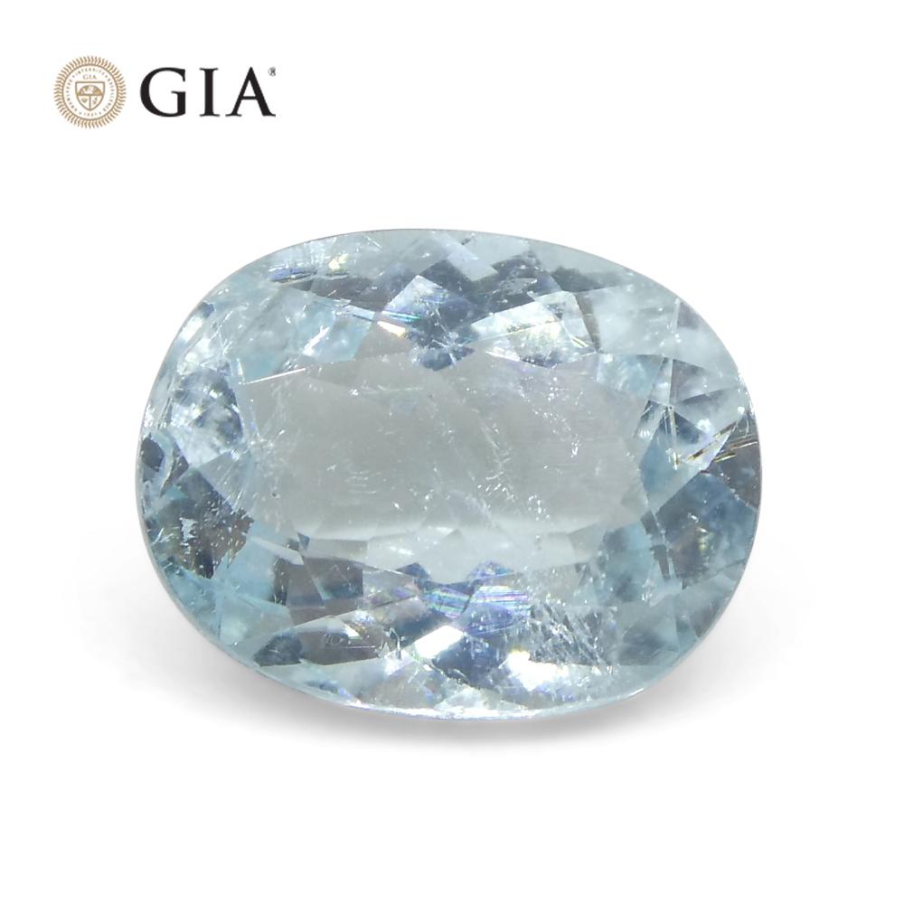 1.87ct Oval Greenish Blue Paraiba Tourmaline GIA Certified Mozambique For Sale 1