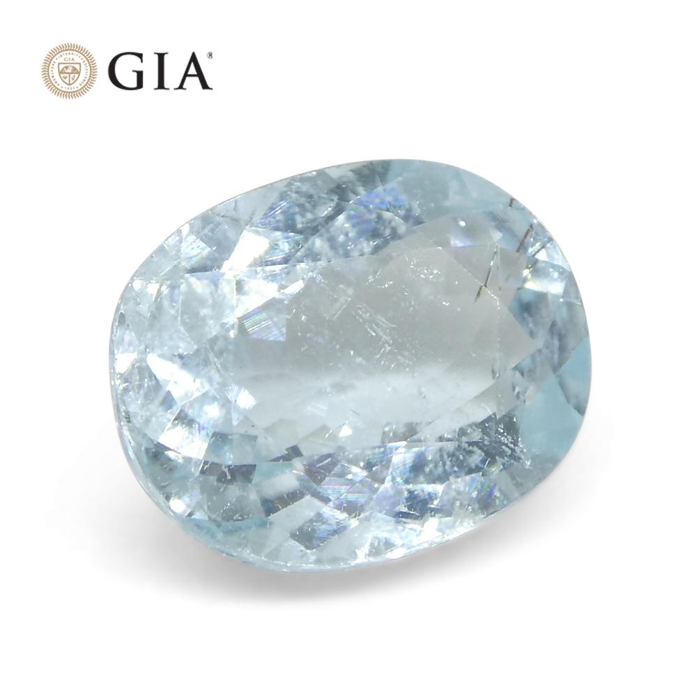 1.87ct Oval Greenish Blue Paraiba Tourmaline GIA Certified Mozambique For Sale 3