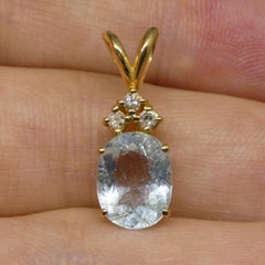 1.87ct Paraiba Tourmaline Pendant Set in 14k Yellow Gold