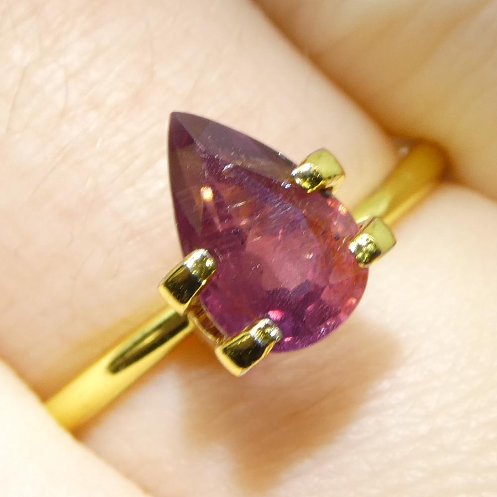 Zaffiro rosa-violaceo a pera da 1,87ct dalla Tanzania, non riscaldato in vendita 9
