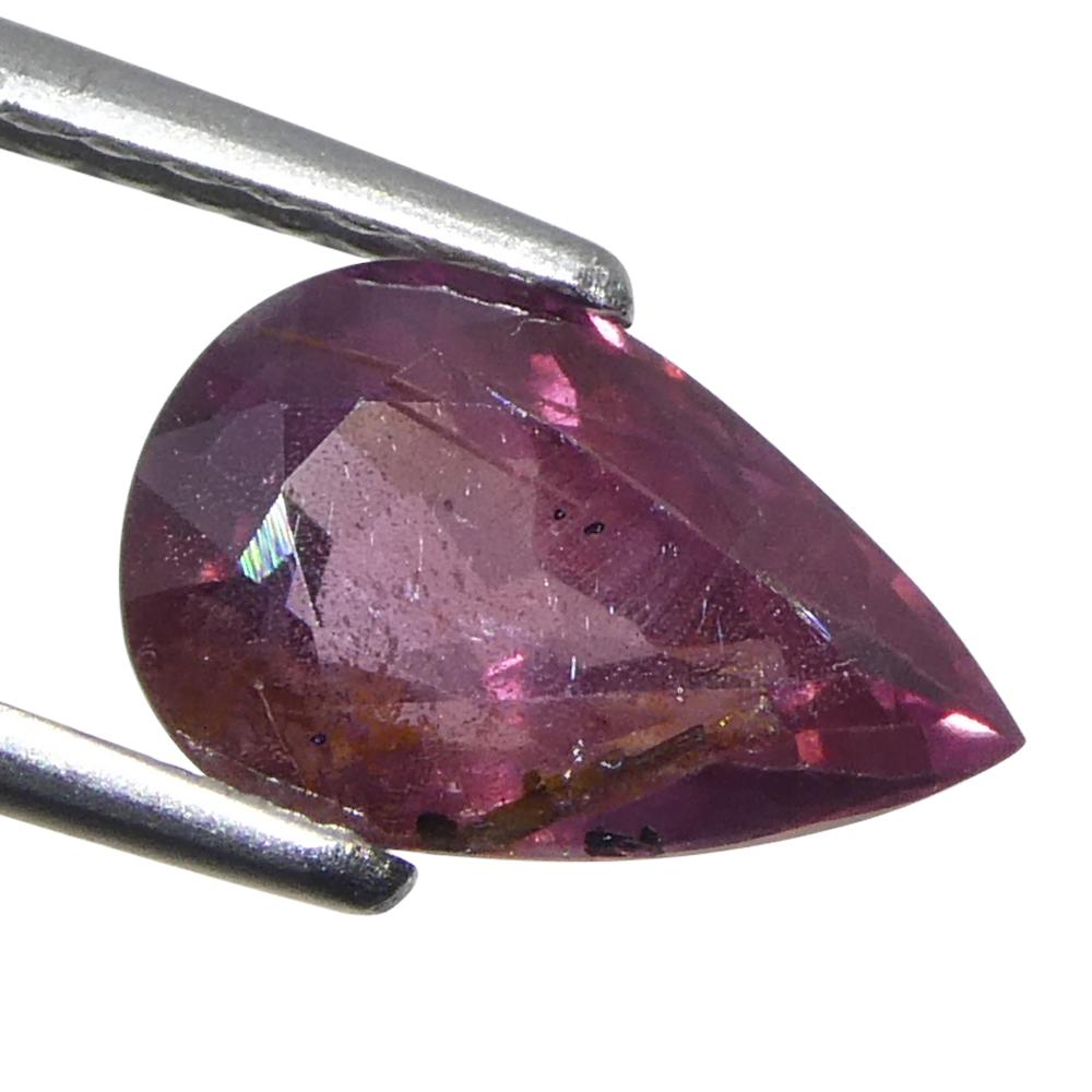 Zaffiro rosa-violaceo a pera da 1,87ct dalla Tanzania, non riscaldato In condizioni Nuovo in vendita a Toronto, Ontario