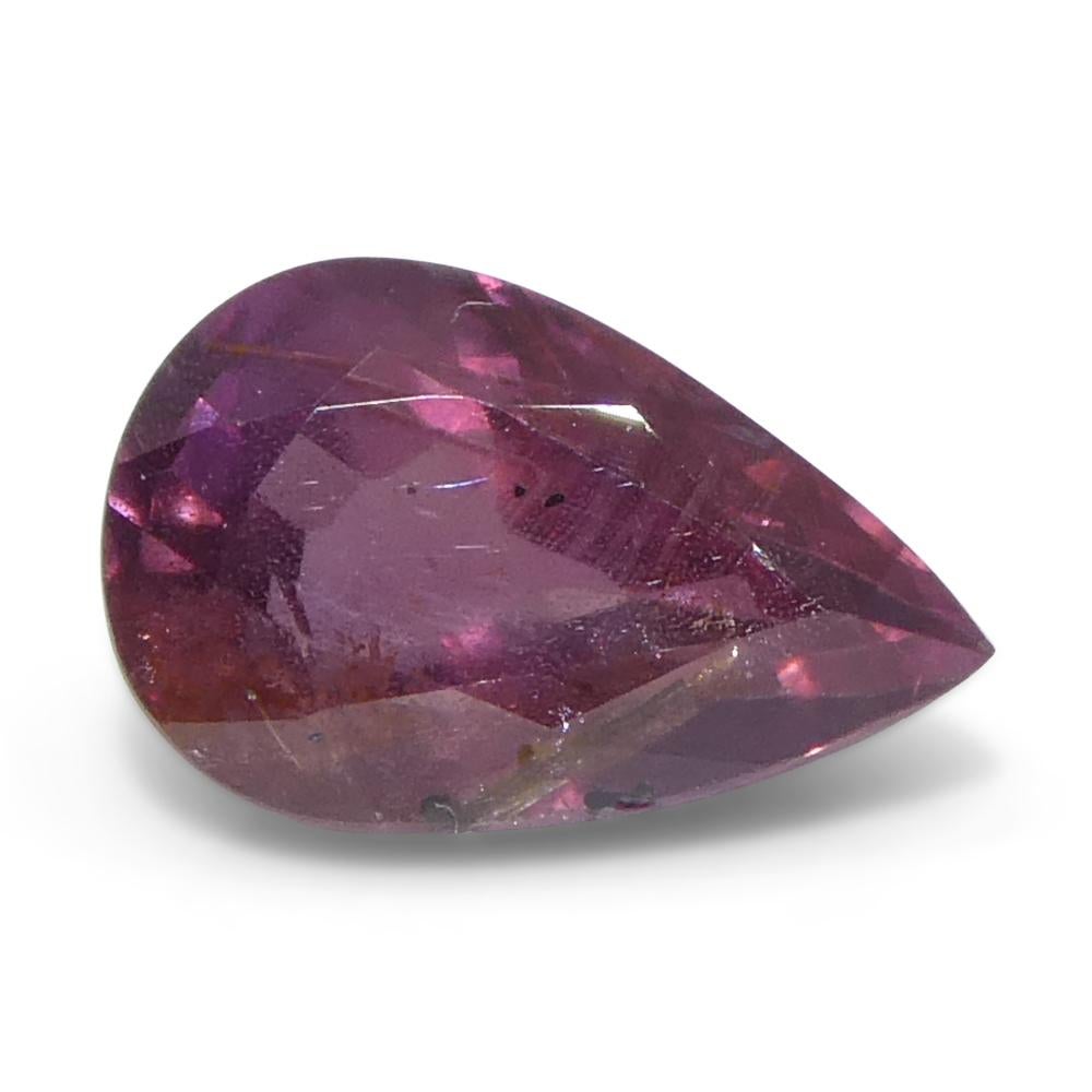 Zaffiro rosa-violaceo a pera da 1,87ct dalla Tanzania, non riscaldato in vendita 1