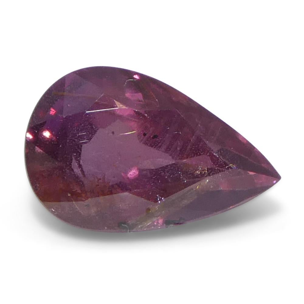 Zaffiro rosa-violaceo a pera da 1,87ct dalla Tanzania, non riscaldato in vendita 2