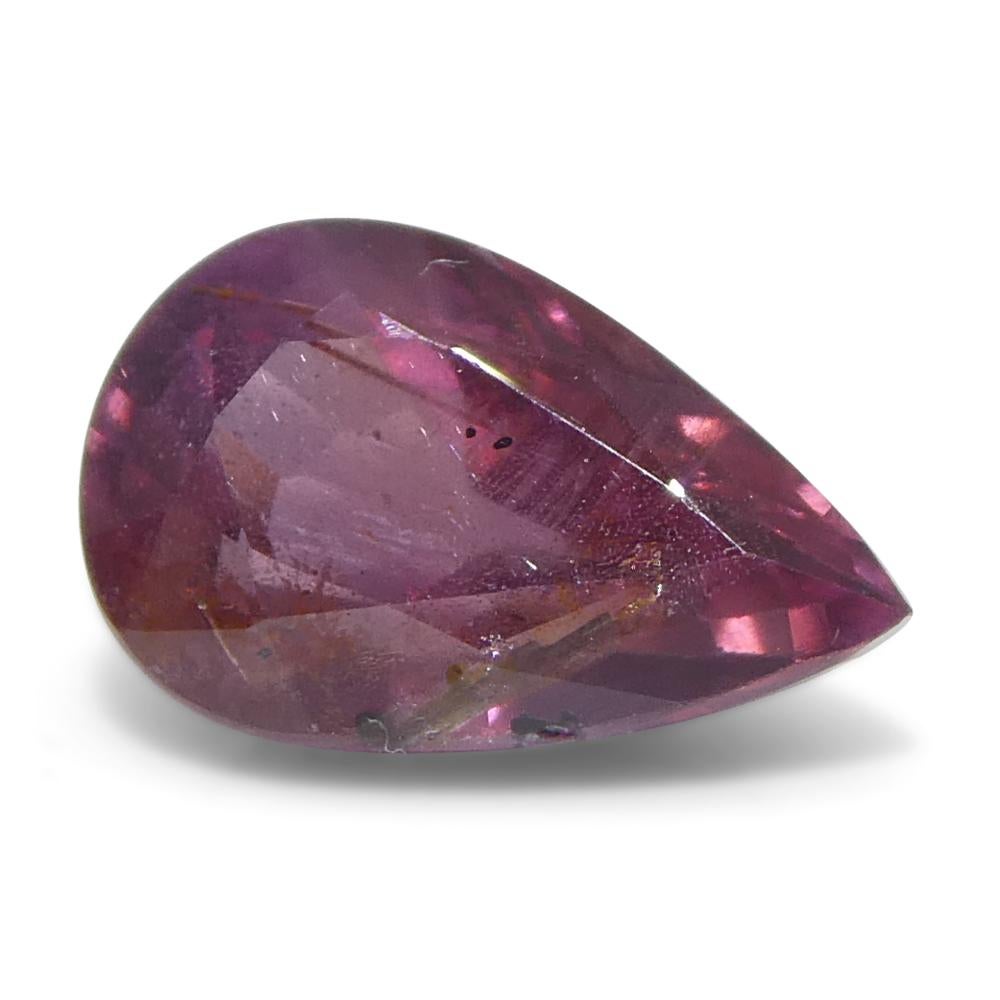 Zaffiro rosa-violaceo a pera da 1,87ct dalla Tanzania, non riscaldato in vendita 3