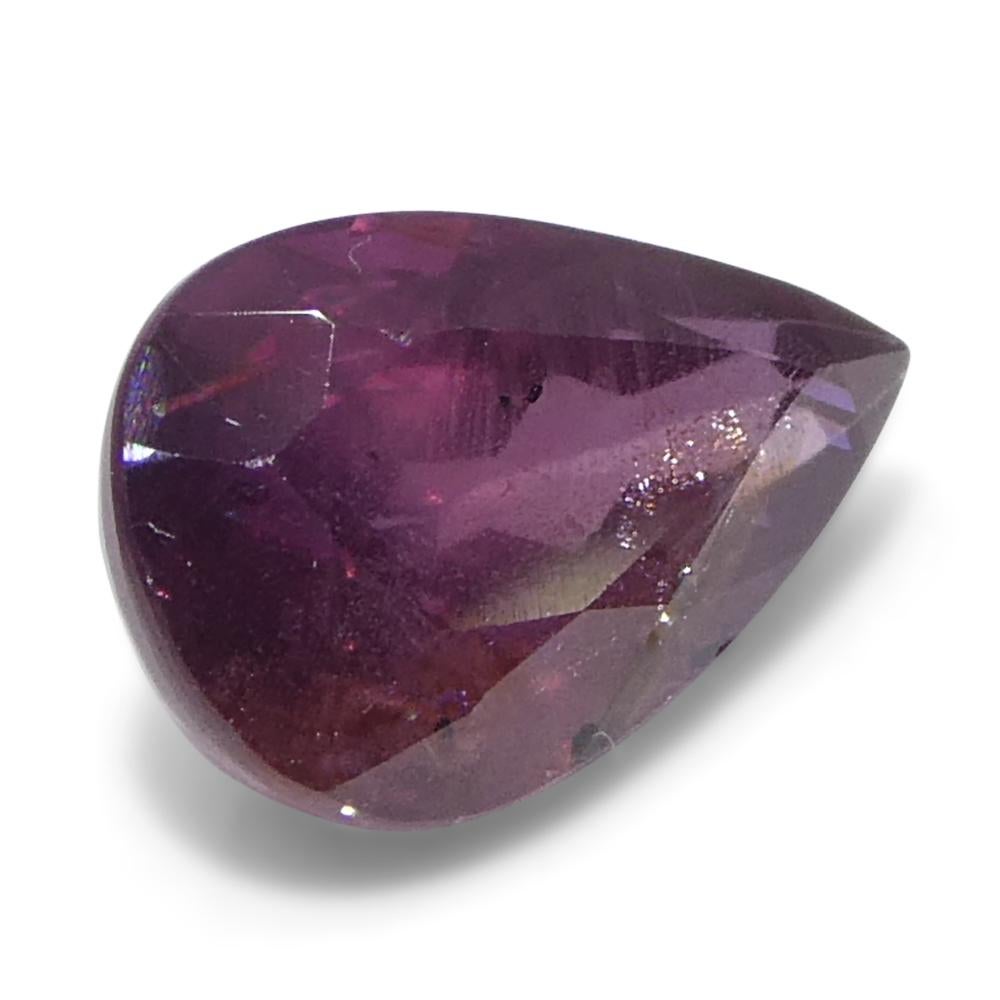 Zaffiro rosa-violaceo a pera da 1,87ct dalla Tanzania, non riscaldato in vendita 4