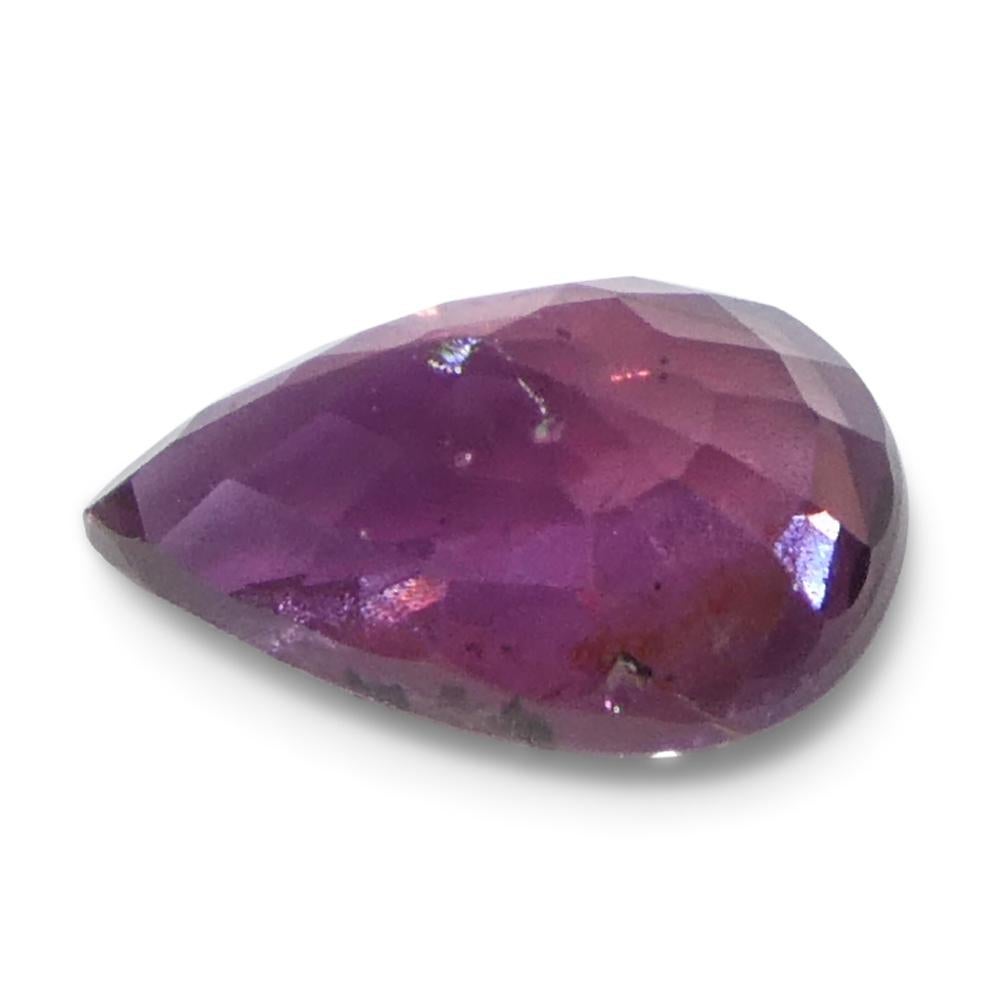 Zaffiro rosa-violaceo a pera da 1,87ct dalla Tanzania, non riscaldato in vendita 5