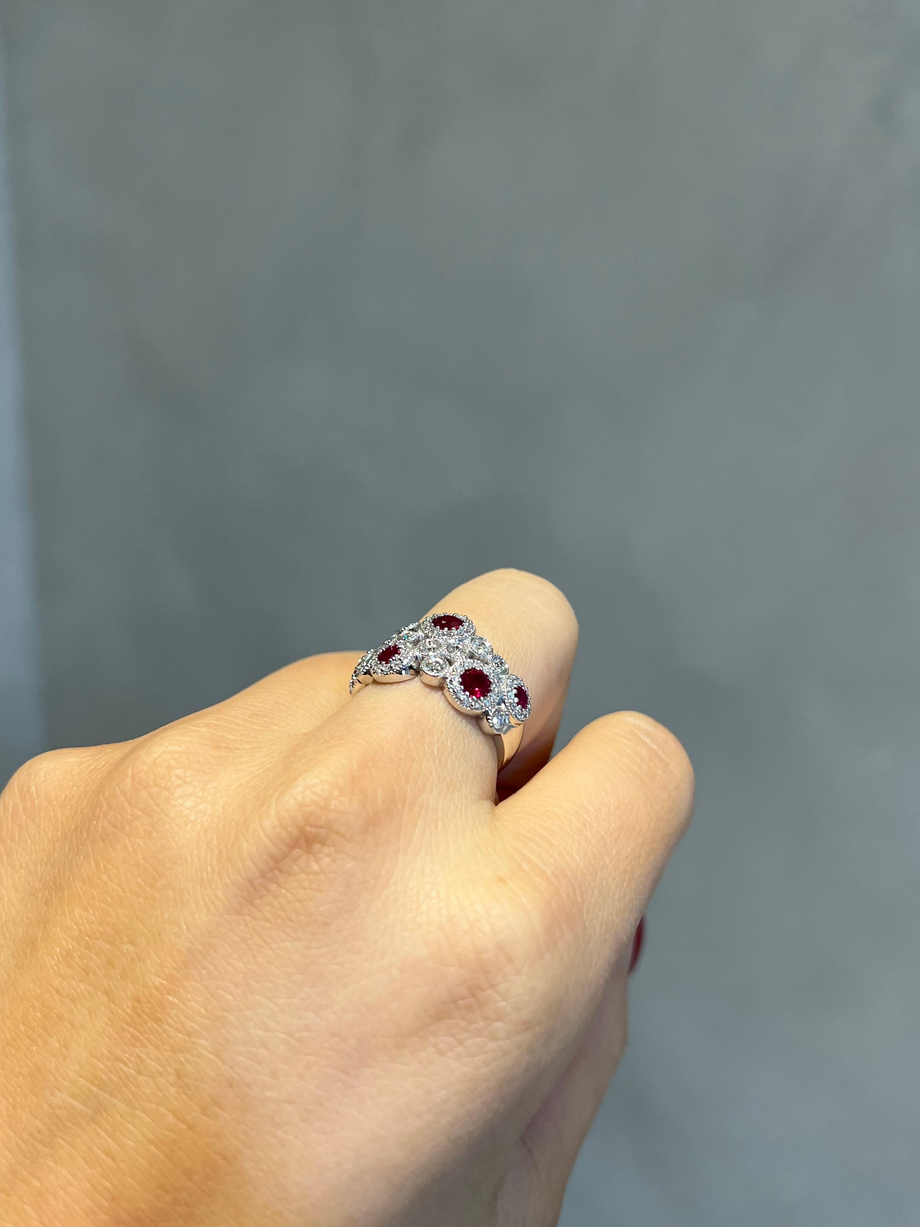 1.87CT Ruby & Diamond Ring set in 18KW For Sale 1