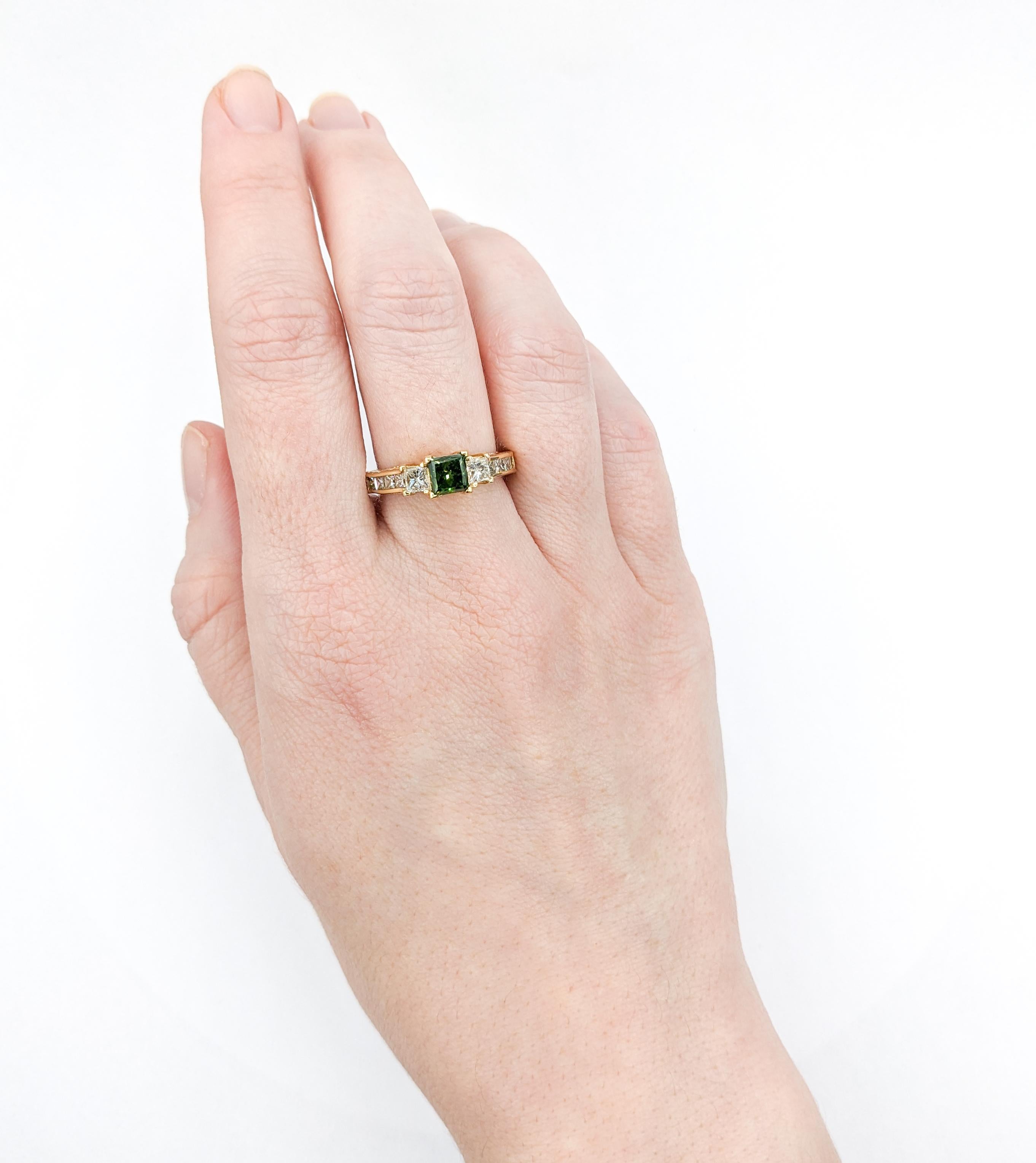 1,87ctw Princess-Cut Diamant Ring in Gelbgold (Moderne) im Angebot