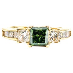 1,87ctw Princess-Cut Diamant Ring in Gelbgold