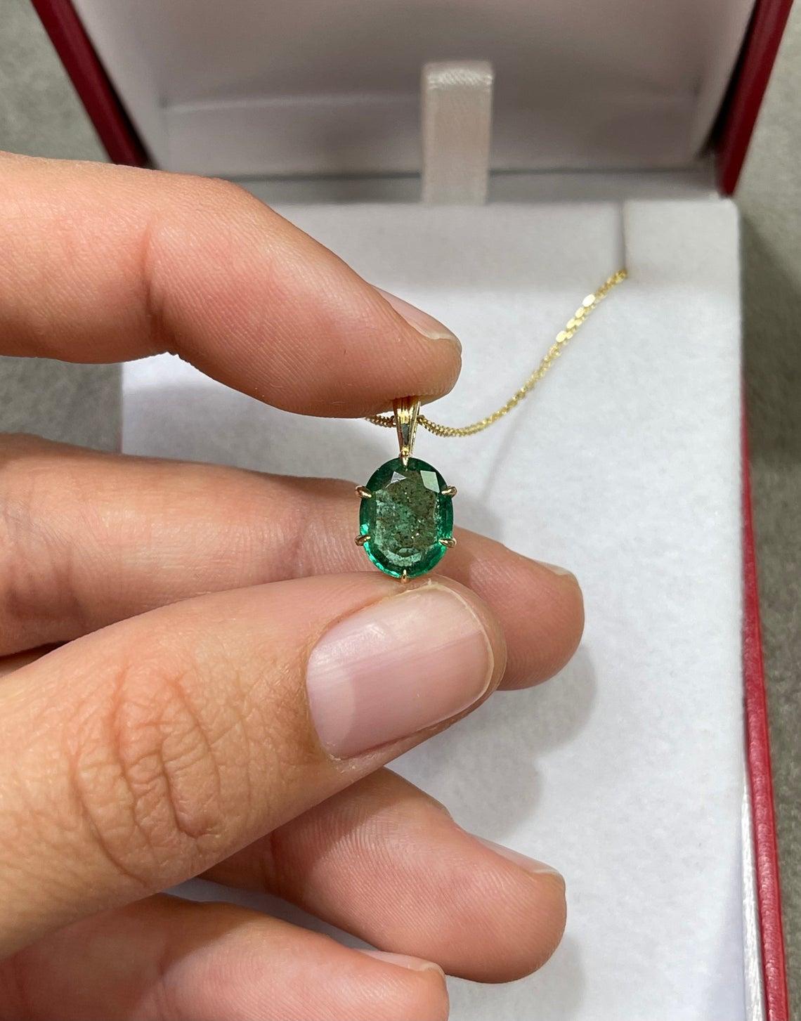 princess cut emerald necklace