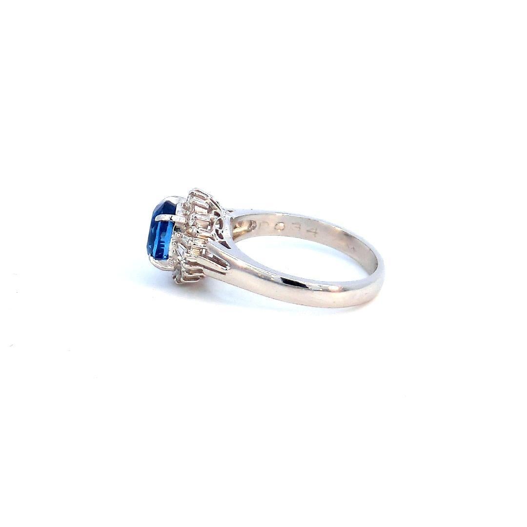 Modern 1.88 Carat Blue Sapphire Platinum Ring For Sale