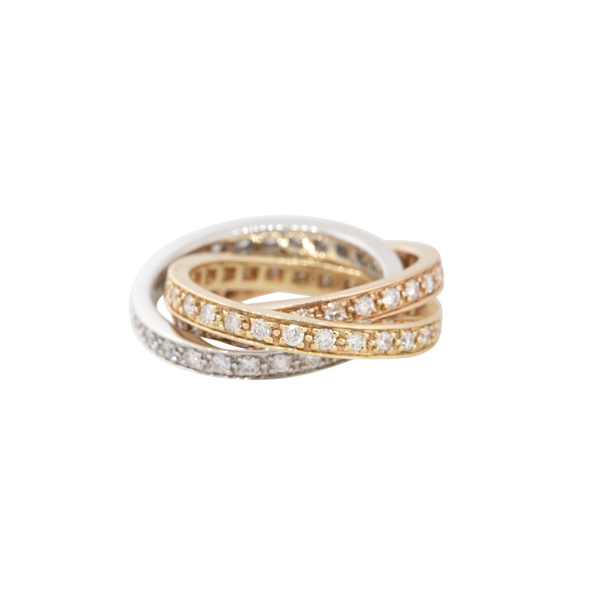 Modern 1.88 Carat Diamond Intertwined Ring 18 Karat in Stock For Sale