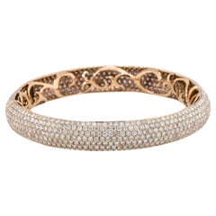 18.8 Carat Diamond Pave Bangle Bracelet 18 Karat in Stock