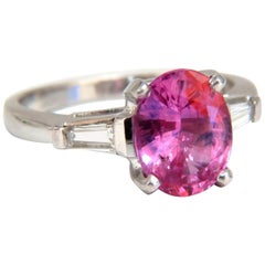 1.88 Carat Natural Pink Sapphire Diamonds Ring Platinum 1.88 Carat Natural Pink Sapphire Diamonds Ring Platinum