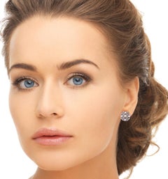 1.88 Carat Rose Cut Diamond 18 Karat XO Stud Earrings