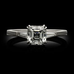 1.88 Carat Assher Brilliant Statement Brilliant White   Gold Diamond Ring
