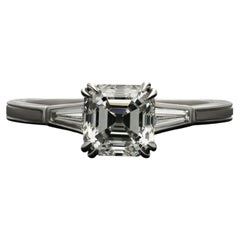 1.88 Carat Assher Brilliant Statement Brilliant White   Gold Diamond Ring