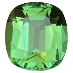 Gema suelta de turmalina natural verde vibrante de 1.88 quilates, talla cojín, para anillo