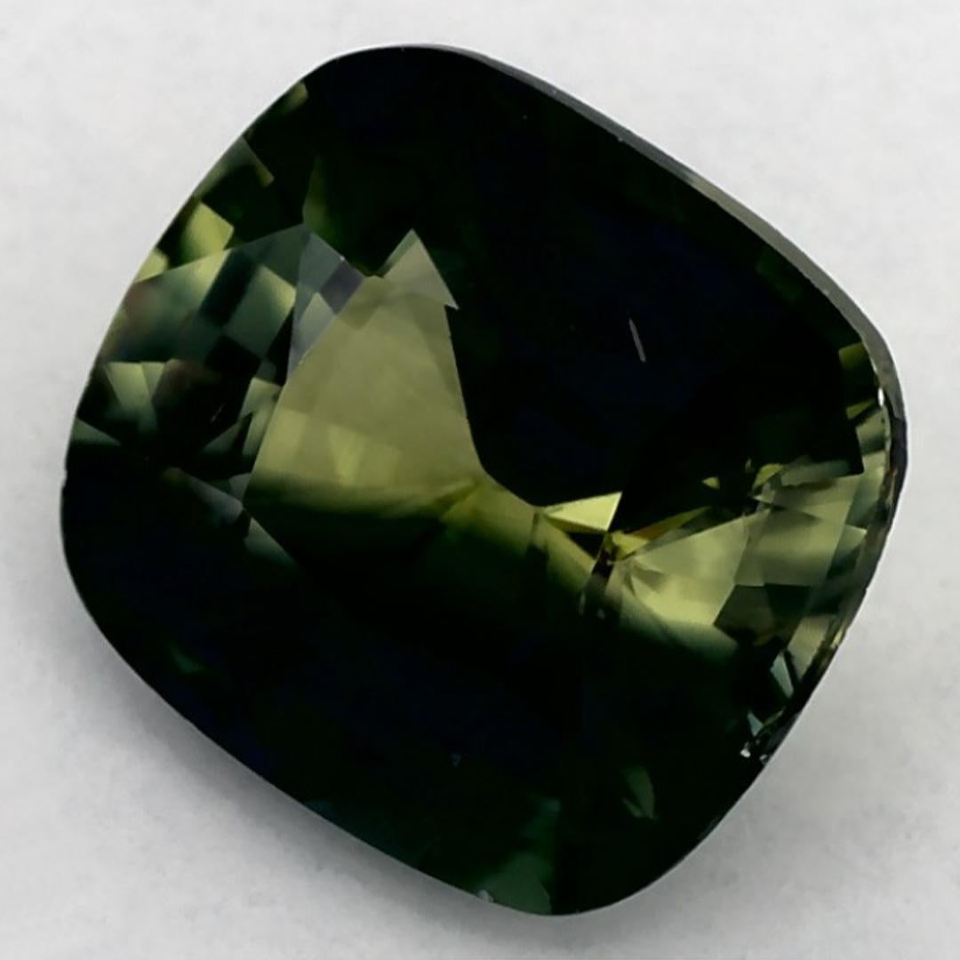 Cushion Cut 1.88 Ct Green Sapphire Cushion Loose Gemstone For Sale