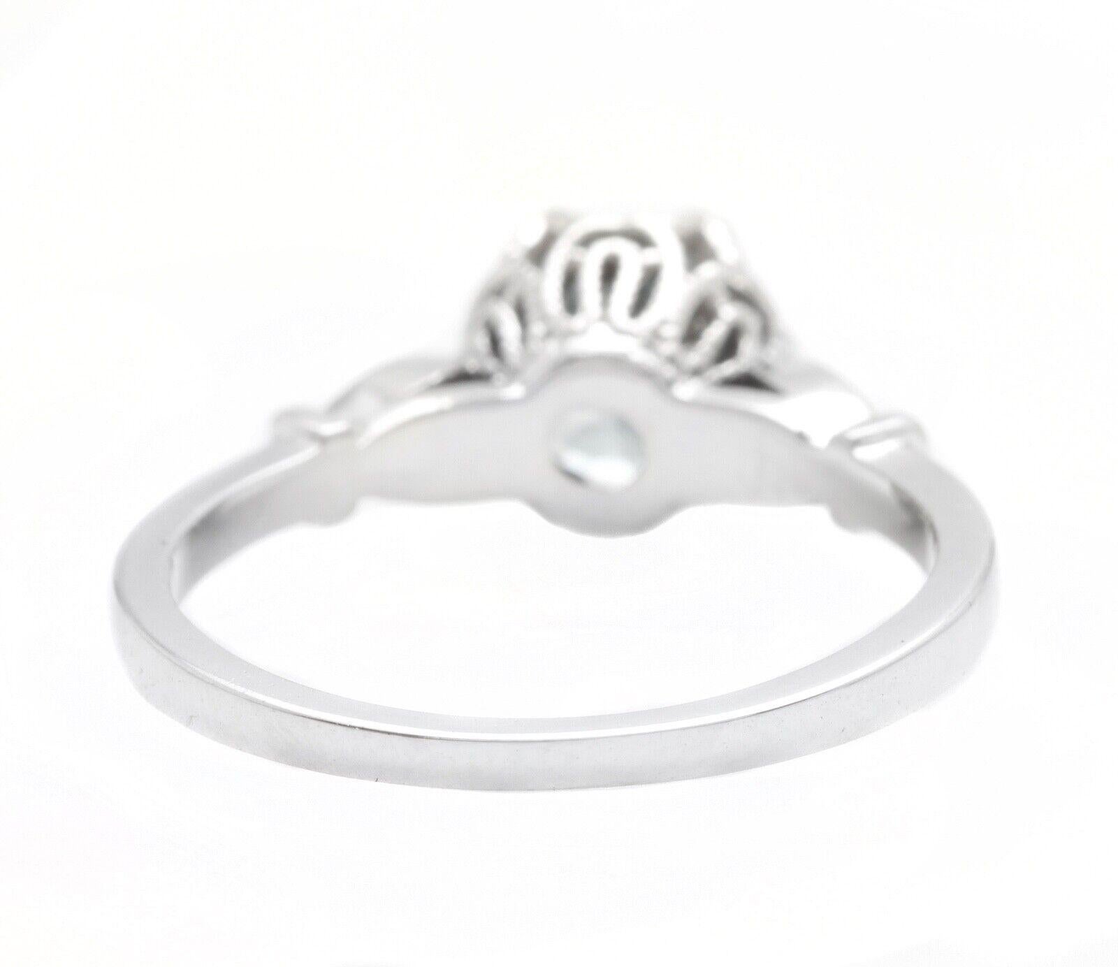 1.88 Ct Natural Very Nice Looking Zircon and Diamond 14K Solid White Gold Ring In New Condition For Sale In Los Angeles, CA