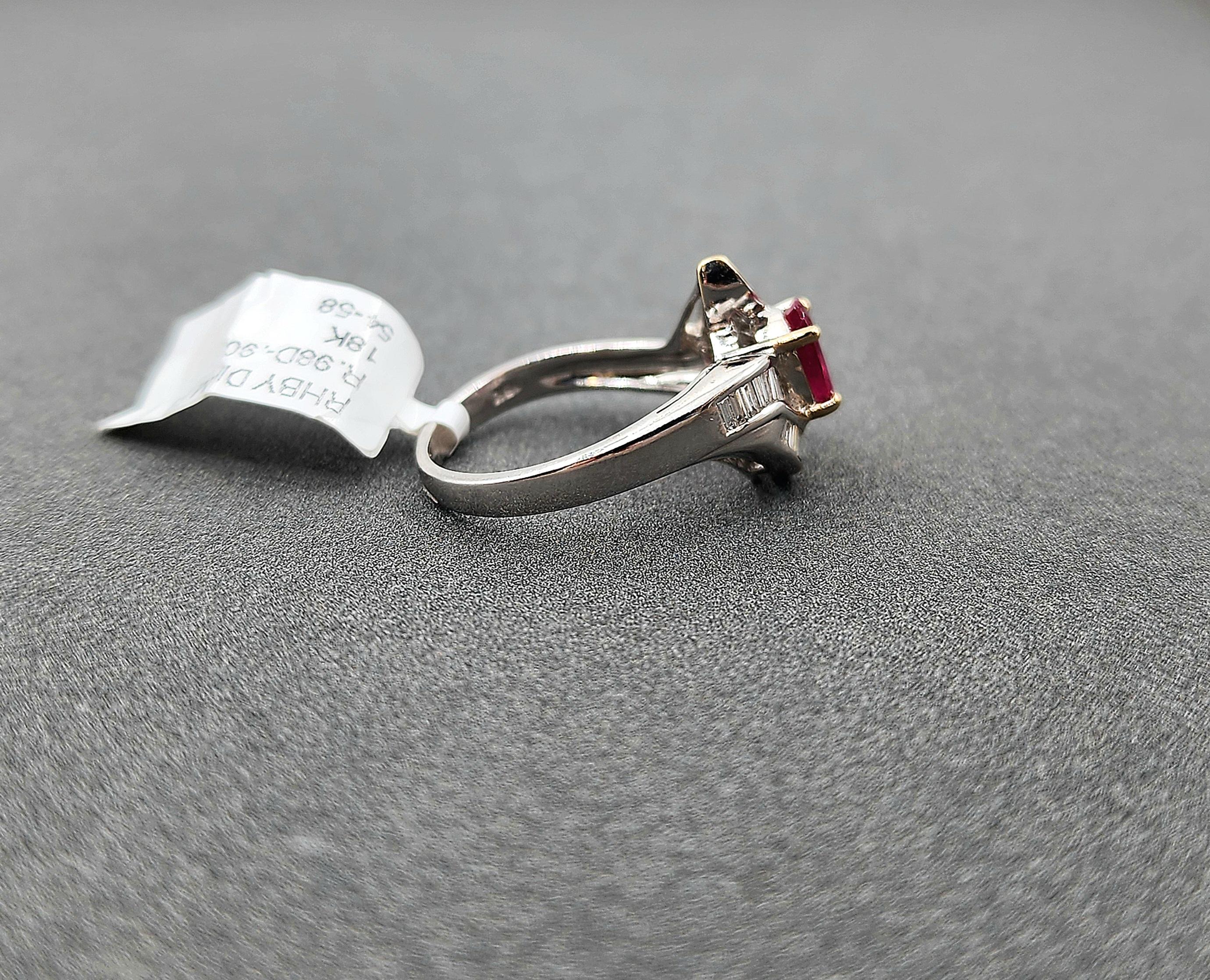 1.88 Karat Rubin & Diamantring im Angebot 1