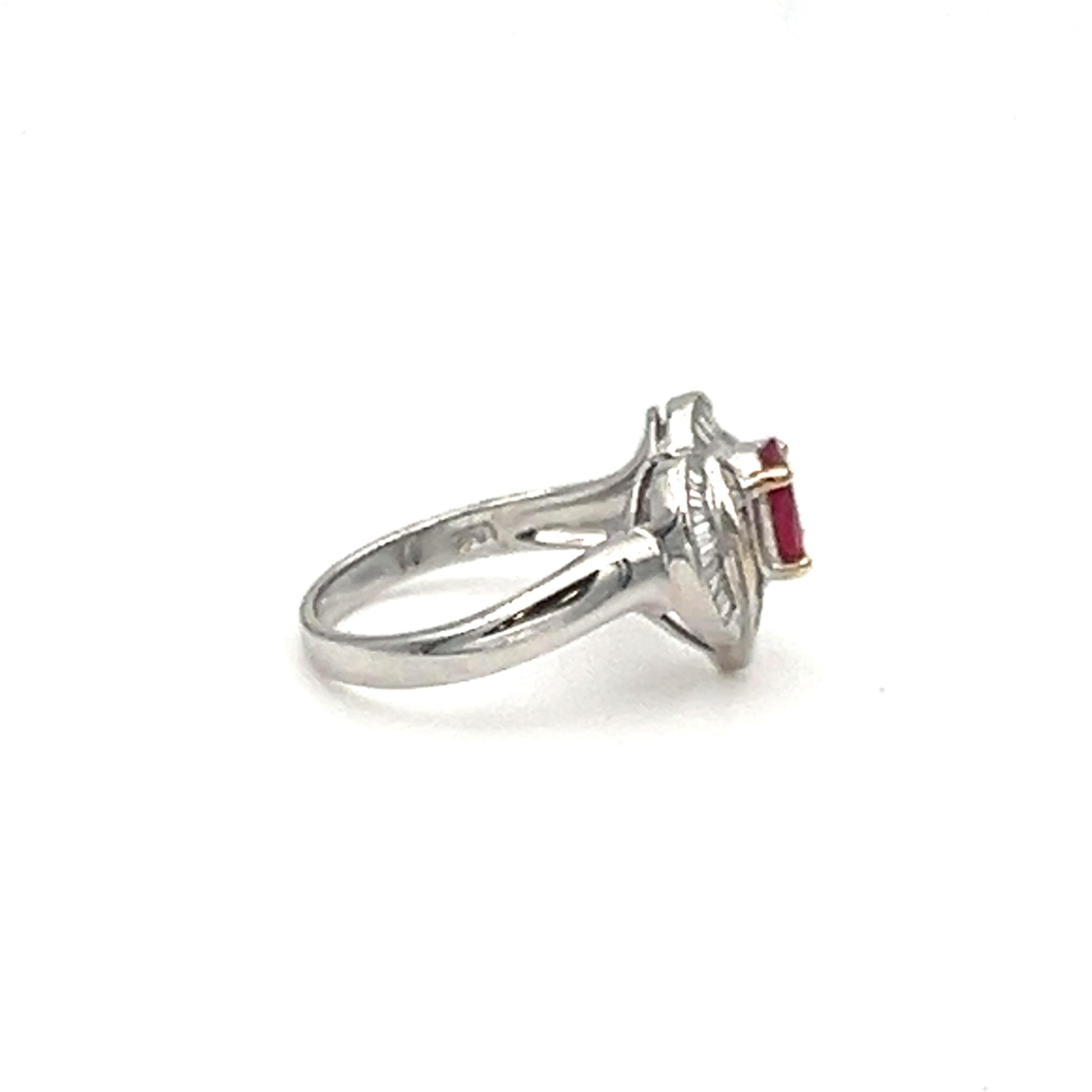 1.88 ct Ruby & Diamond Ring For Sale 2
