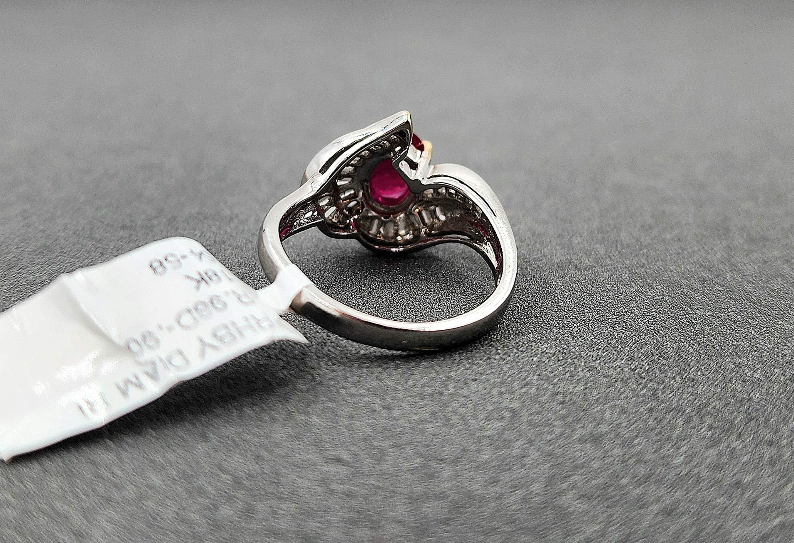 1.88 Karat Rubin & Diamantring im Angebot 3