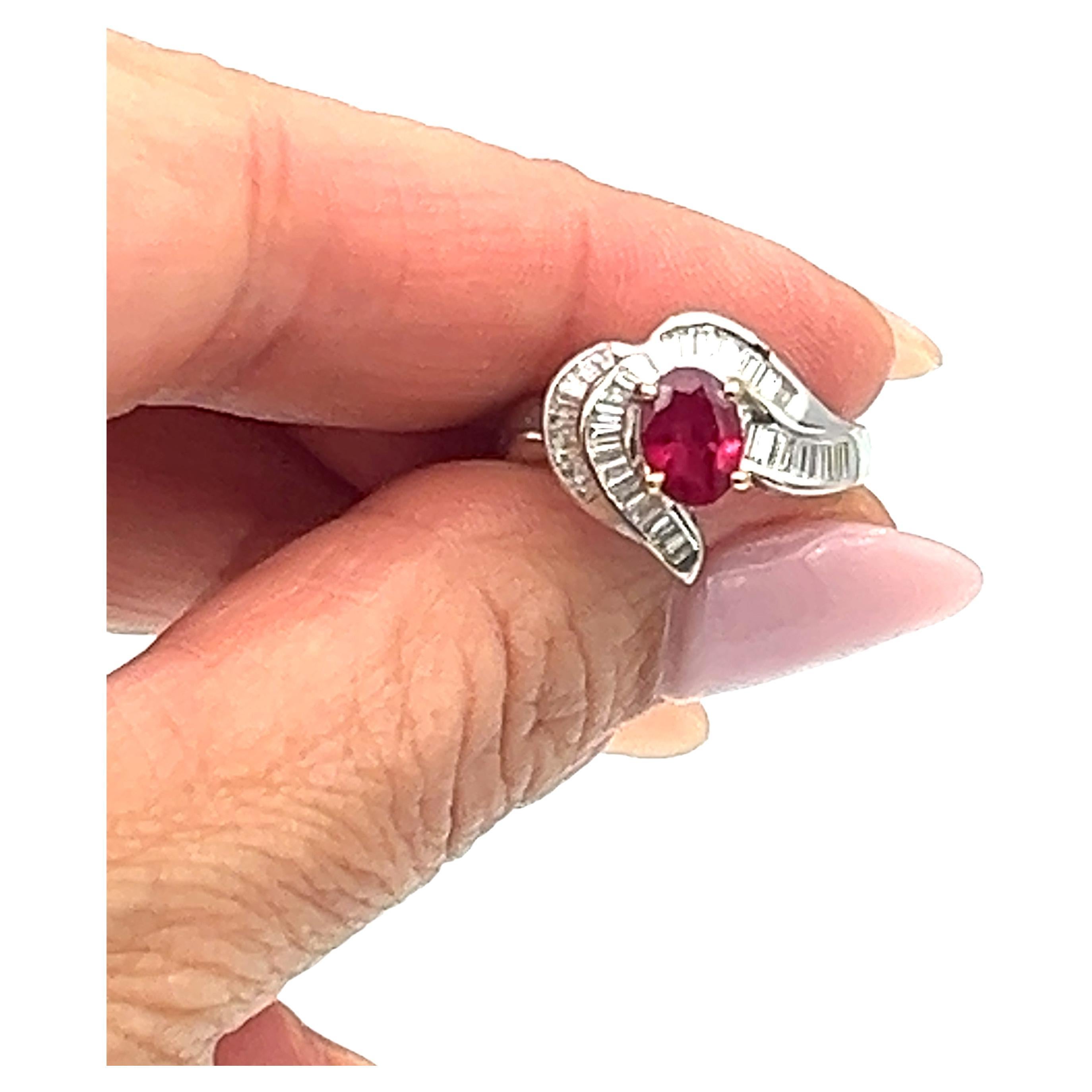 1.88 ct Ruby & Diamond Ring For Sale
