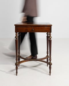 1880-1889 France Rich Mahogany Mahogany Side Table With Drawer