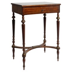1880-1889 France Rich Mahogany Mahogany Side Table With Drawer