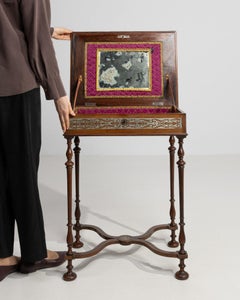 1880-1889 France Rich Walnut Brown Inlaid Walnut Side Table