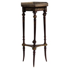 1880-1889 France Rich Walnut Brown Turned Walnut Pedestal Stand