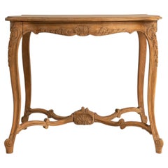 1880-1889 France Weathered Whitewash Carved Cerused Oak Console
