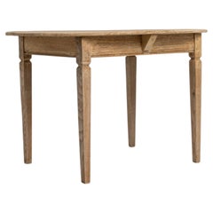 1880-1889 France Weathered Whitewash Cerused Oak Drop-Leaf Table