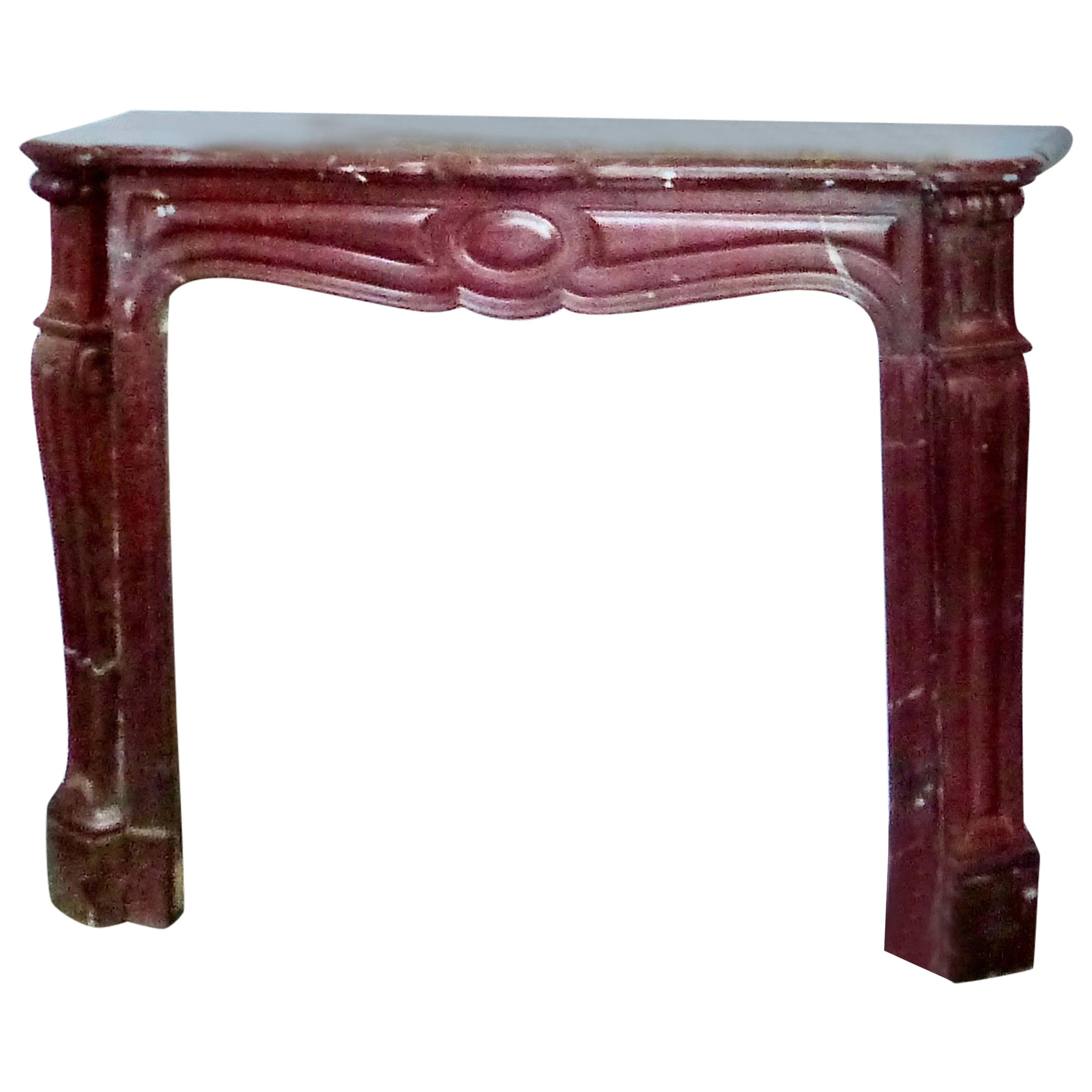 1880-1890 French ‘Rouge de Rance' Fireplace Surround Mantel For Sale