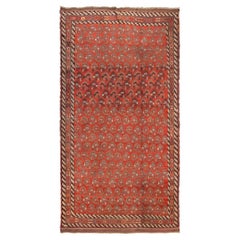 1880 Used Afshar Rug Persian Rug Geometric Wool Foundation 7x12 206cmx376cm