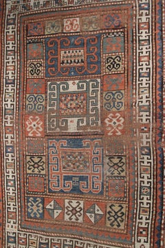 1880 Antique Caucasian Rug Antique Caucasian Kazak Rug Geometric