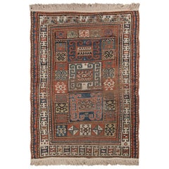 1880 Tappeto caucasico antico Tappeto caucasico antico Kazak Geometrico
