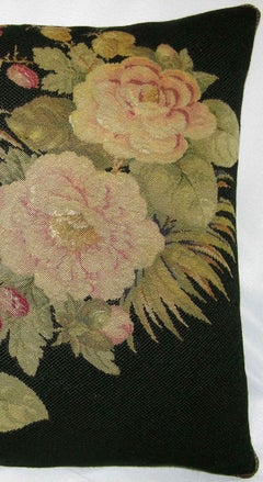 1880 Antique French Needlepoint Pillow - 19 X 18