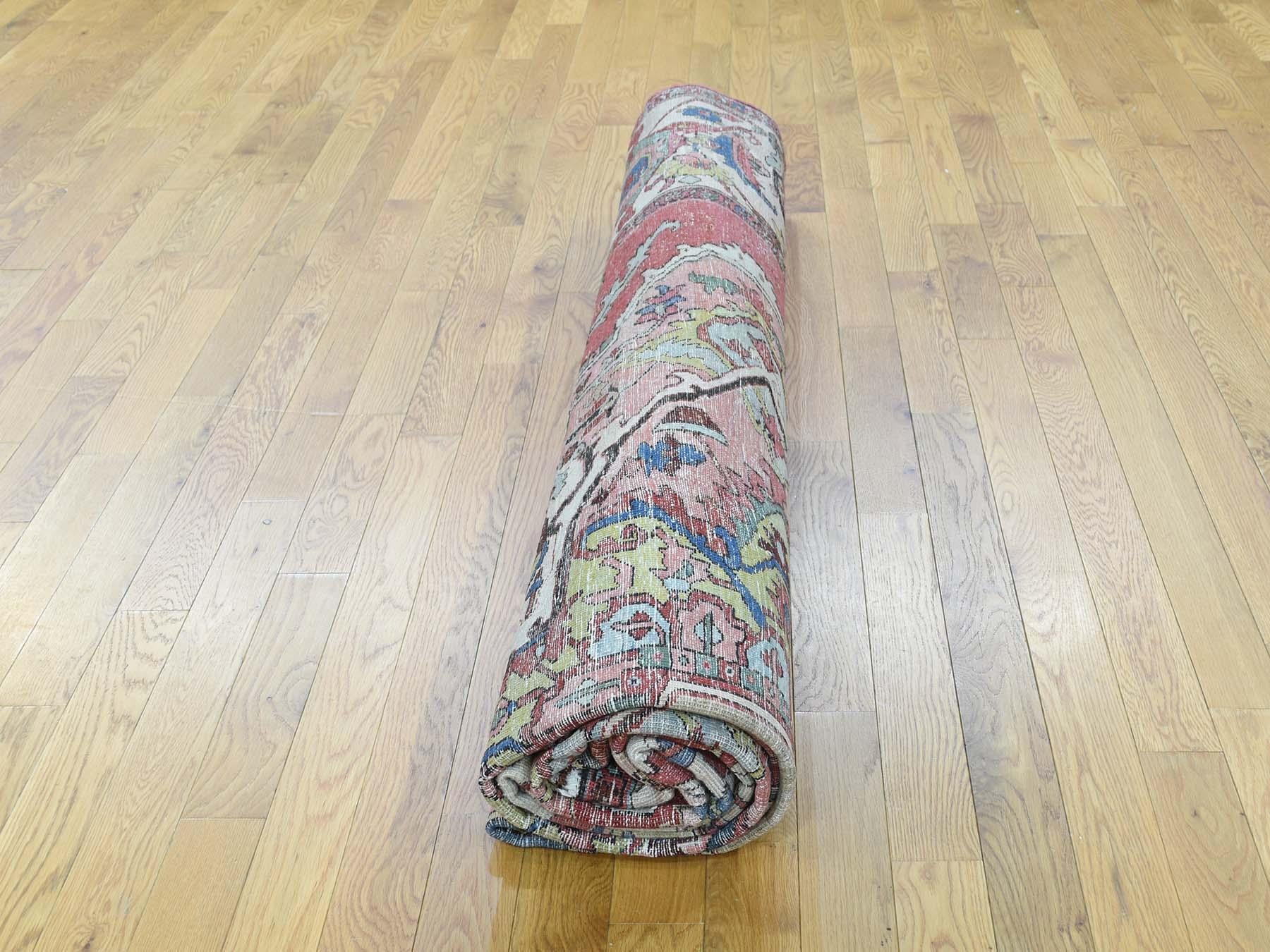 1880 Antiker handgeknüpfter persischer Serapi-Teppich in Rot/Elfenbein, 1880 im Angebot 6
