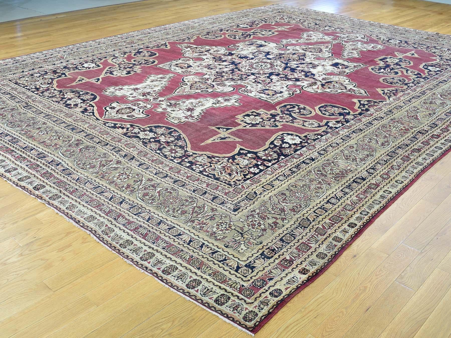 1880 Antiker persischer Lavar Kerman-Teppich (Handgeknüpft) im Angebot
